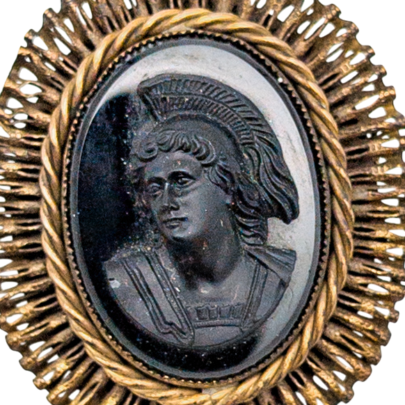 Vintage 1930s Molded Glass Cameo Brooch