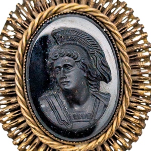 Vintage 1930s Molded Glass Cameo Brooch