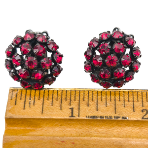 Vintage Warner Jeweled Strawberry Pin & Earring Set