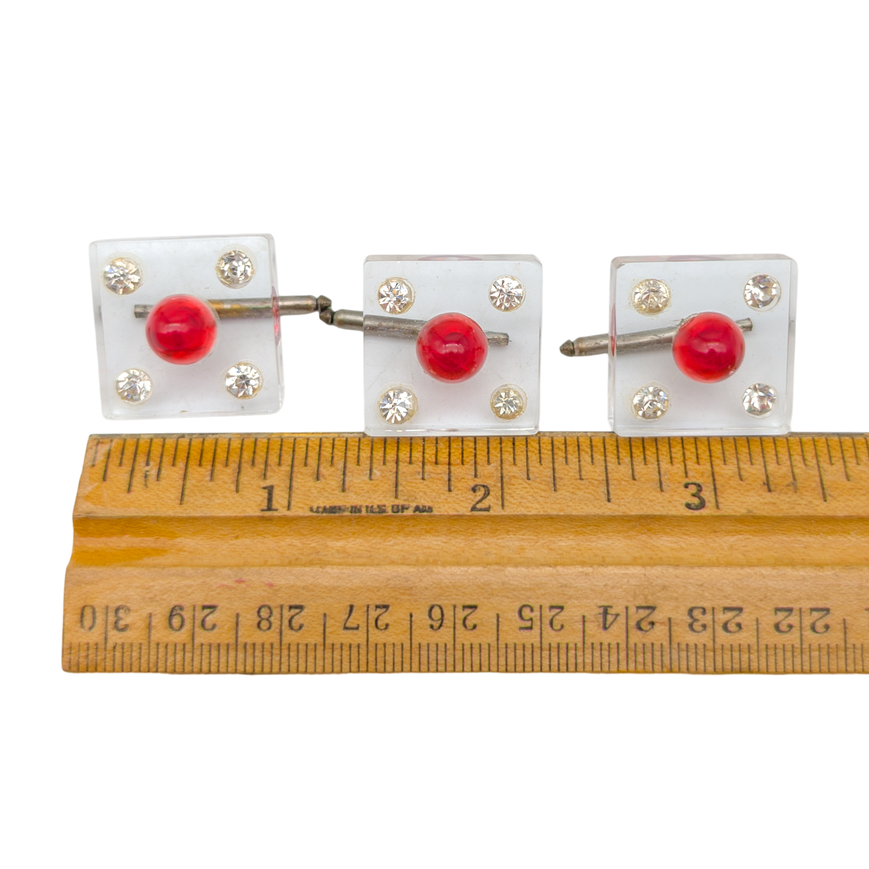 Mid-Century Lucite Cufflink & Shirt Stud Set