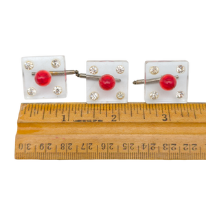 Mid-Century Lucite Cufflink & Shirt Stud Set