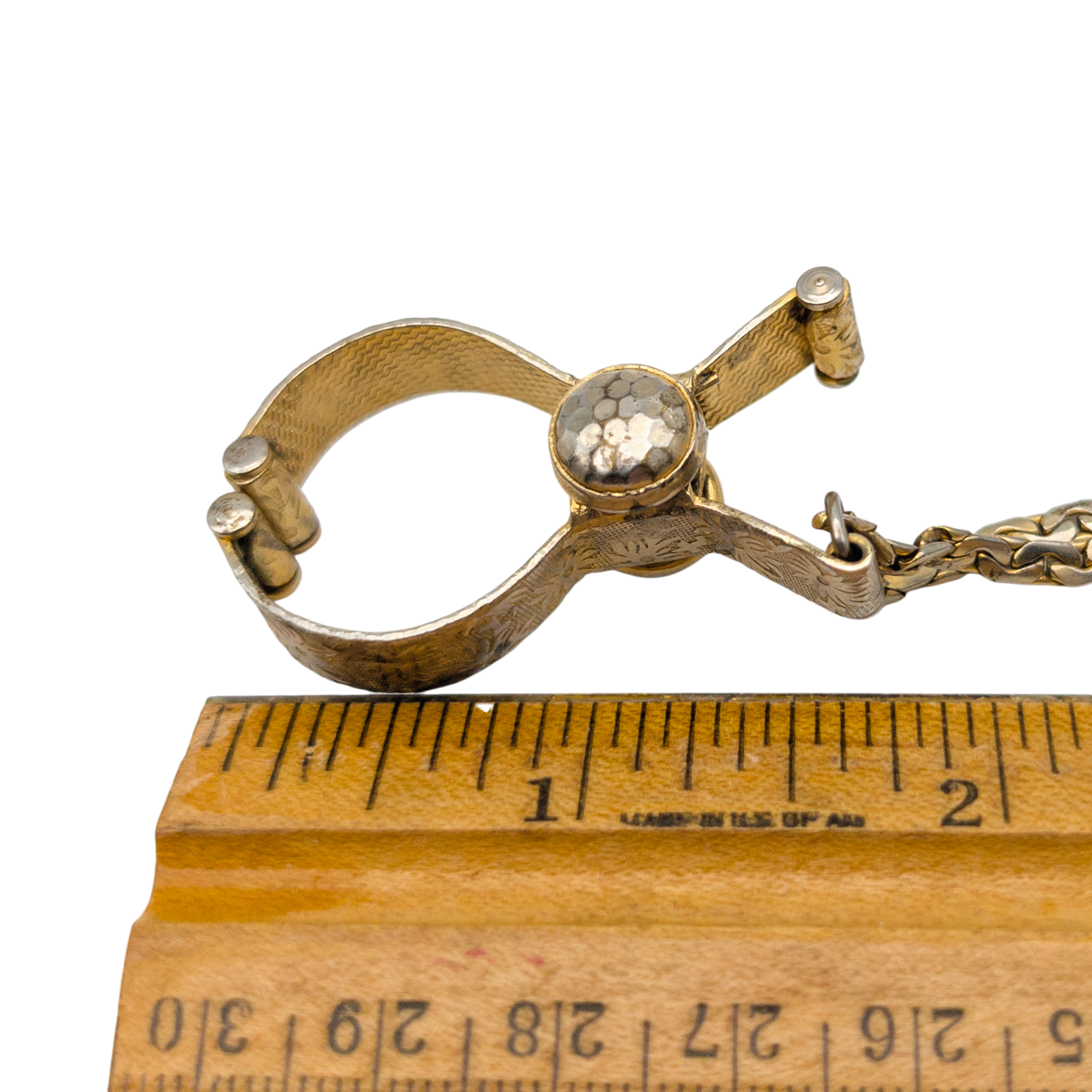 Vintage Gold Tone Glove Clip Keychain