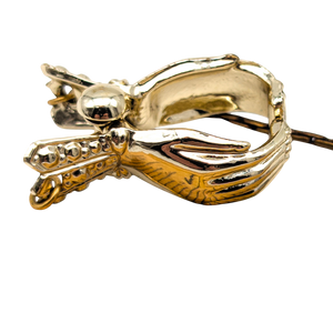 Vintage Gold Tone Figural Hand Glove Clip Keychain