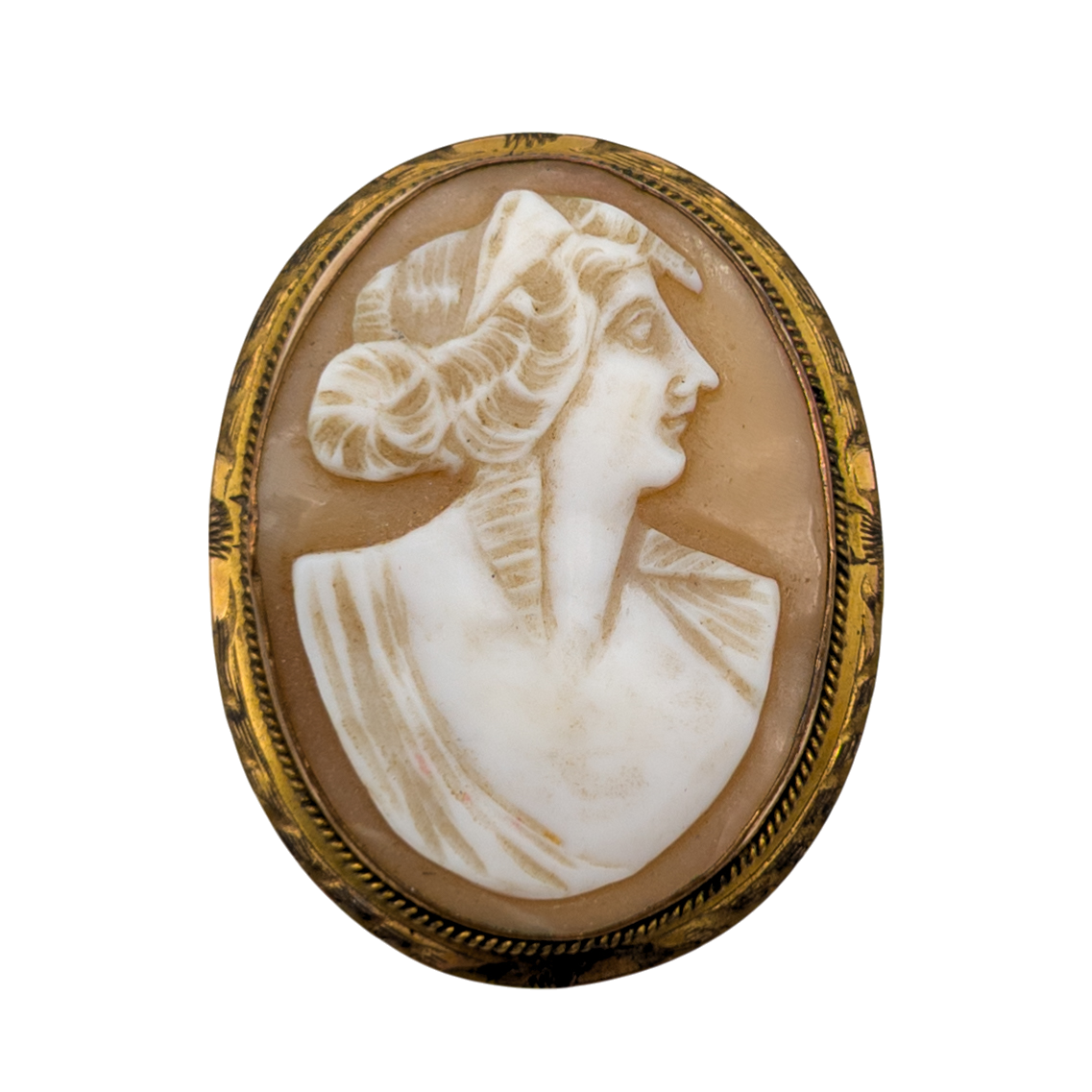 Vintage Gold Filled Cameo Pin