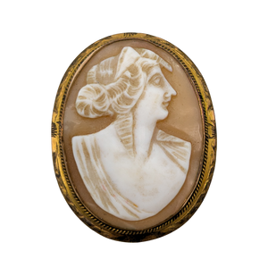 Vintage Gold Filled Cameo Pin