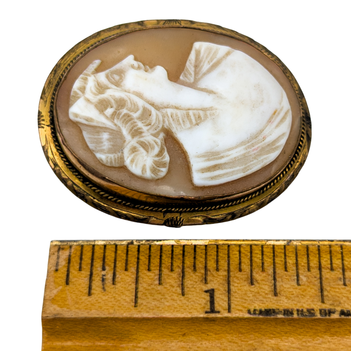 Vintage Gold Filled Cameo Pin