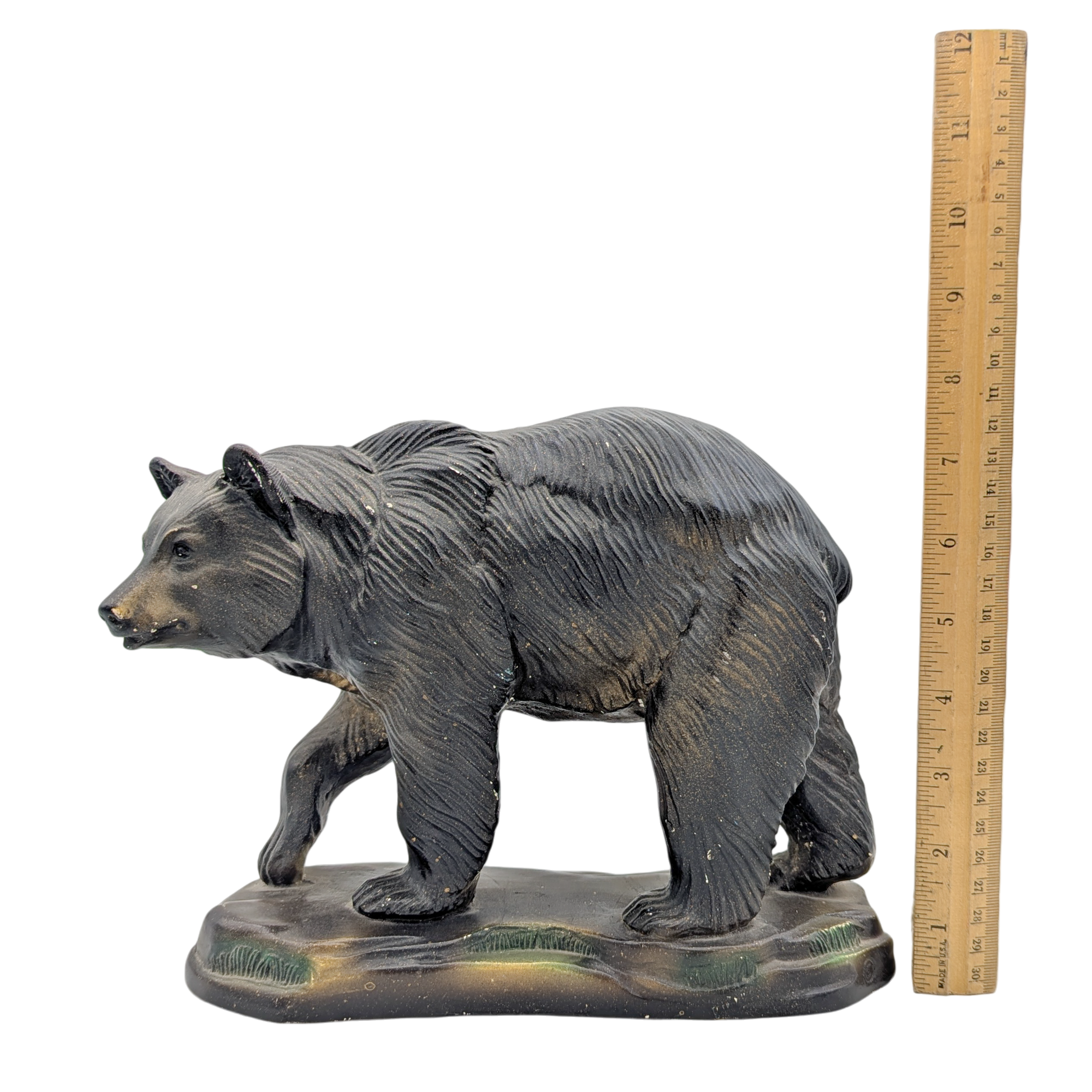 Vintage 1948 Orn-A-Craft Chalkware Black Bear Statue