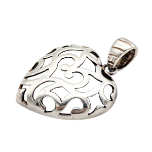 Sterling Silver Pierced Openwork Heart Pendant