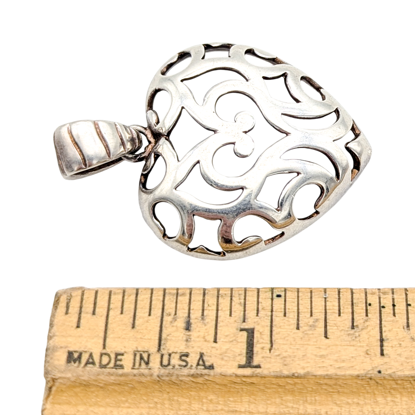 Sterling Silver Pierced Openwork Heart Pendant