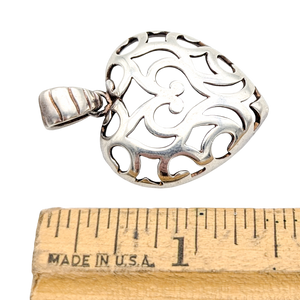 Sterling Silver Pierced Openwork Heart Pendant