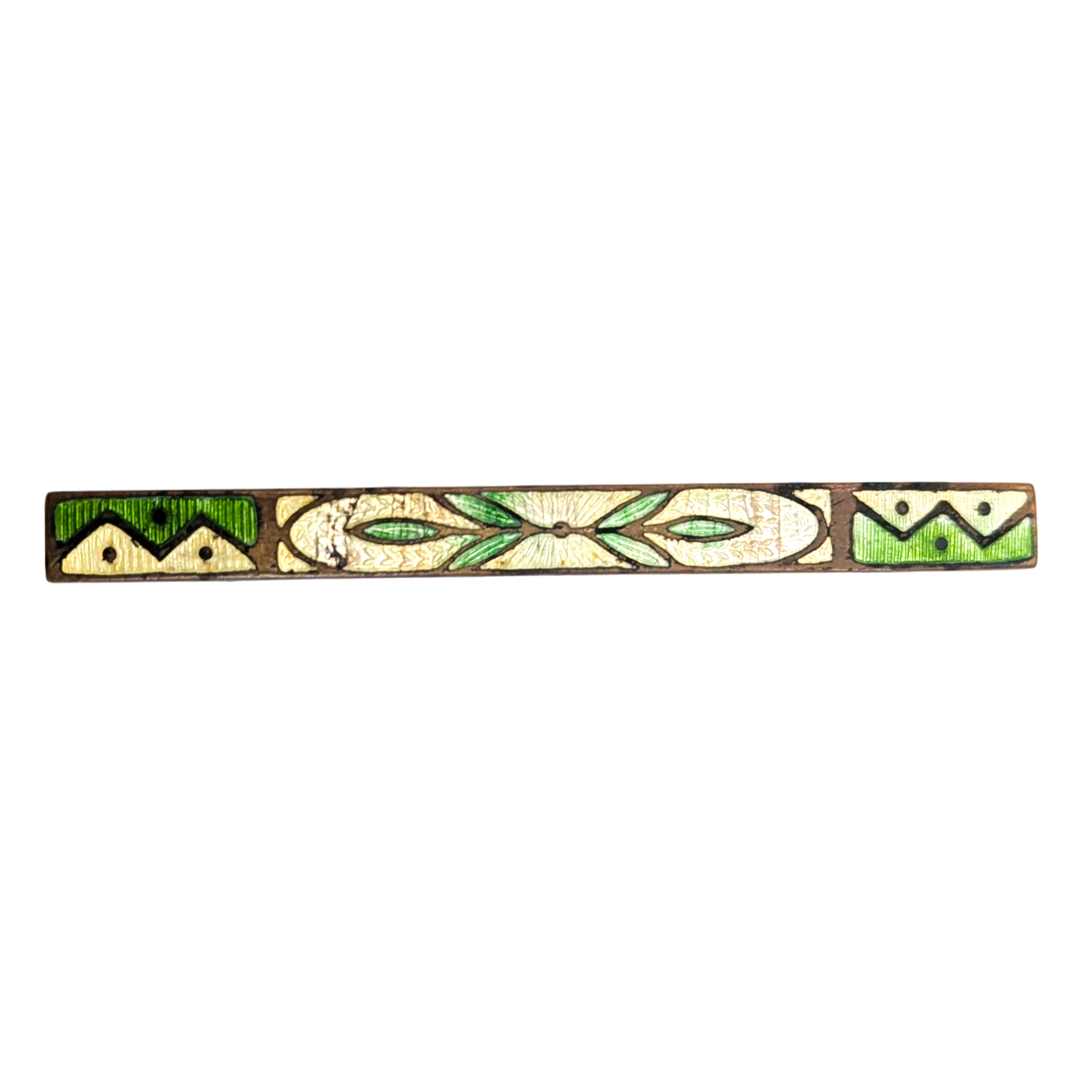 Antique Art Nouveau Guilloche Enamel Bar Brooch