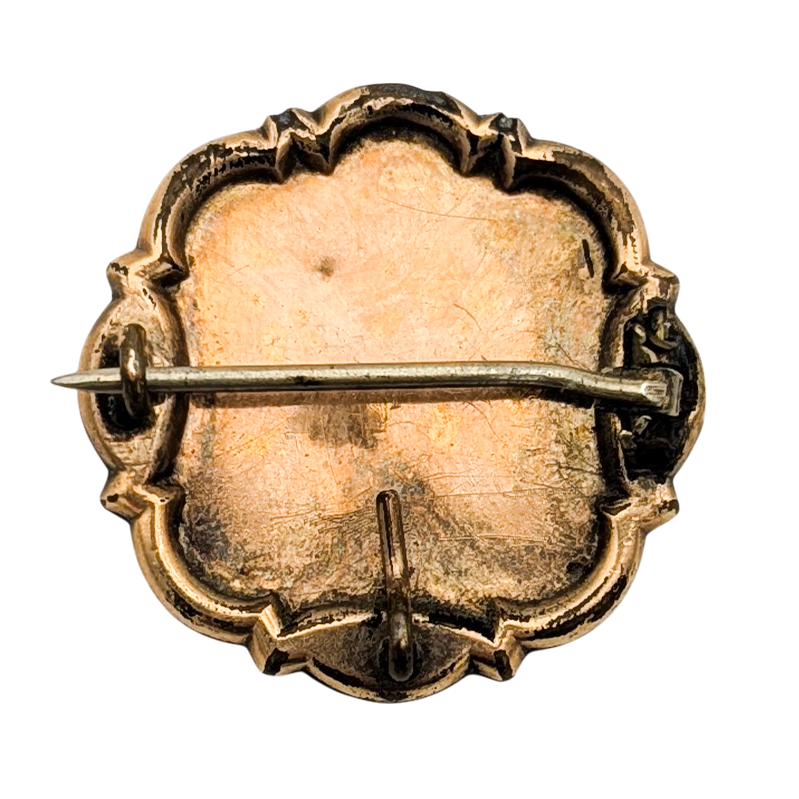 Antique Victorian Gold Filled Round Floral Brooch