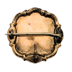 Antique Victorian Gold Filled Round Floral Brooch