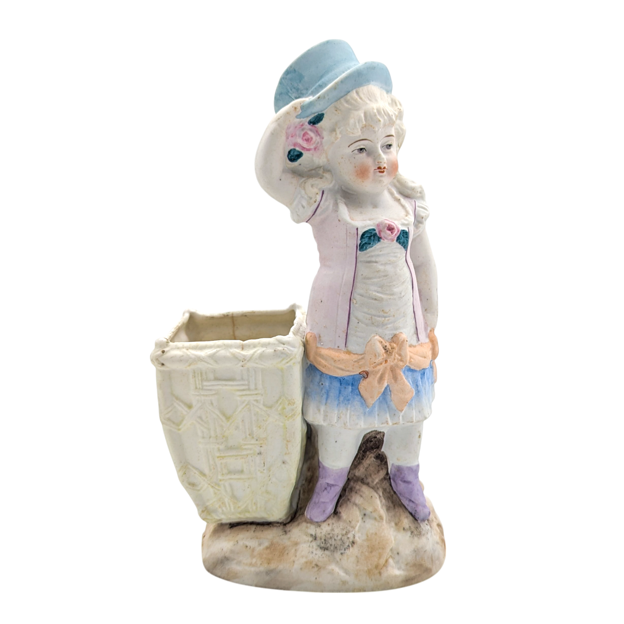Antique German Bisque Porcelain Doll Vase
