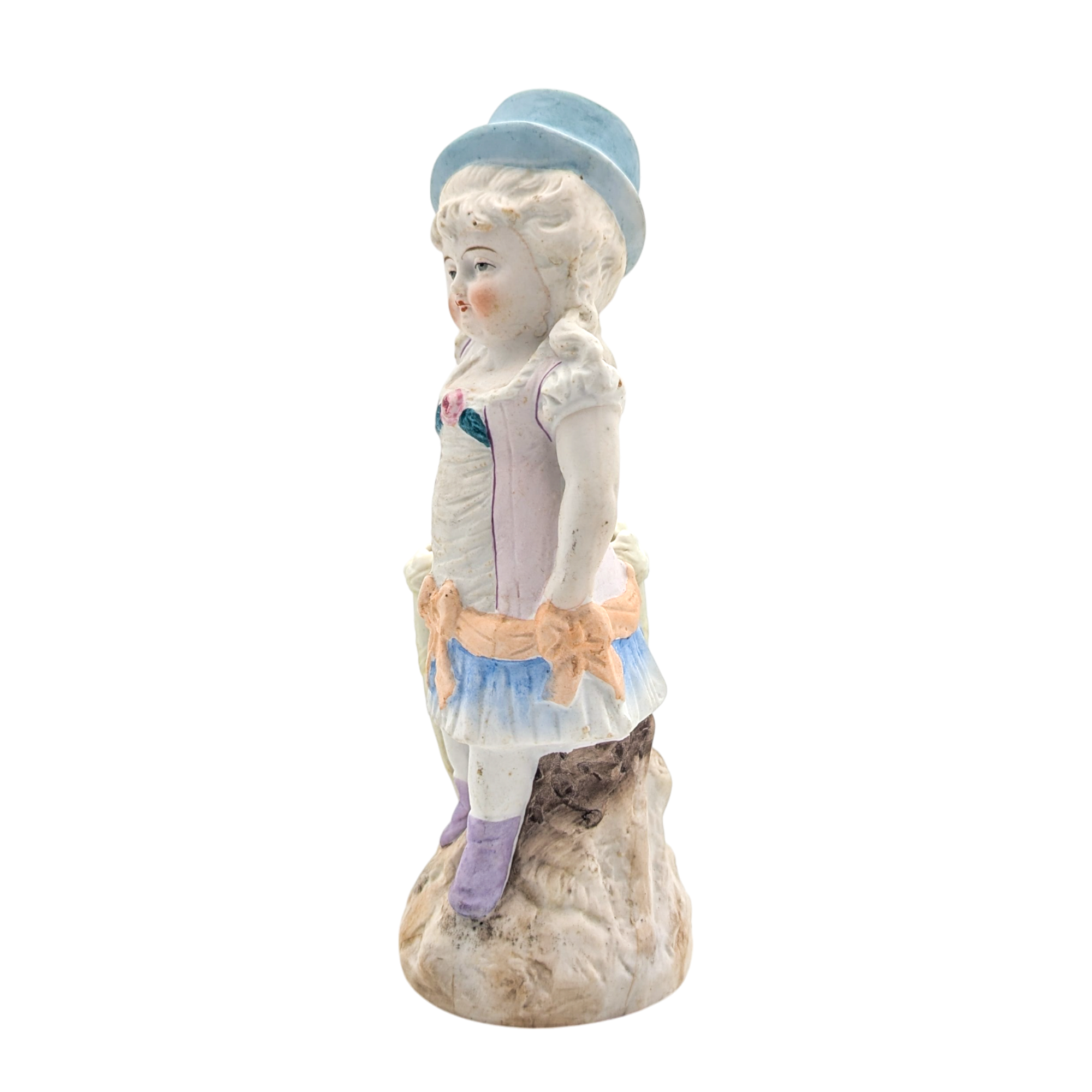 Antique German Bisque Porcelain Doll Vase