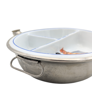 Vtg Ceramic Excello Children's Divided Warming Dish