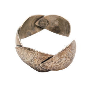 Vintage Sterling Silver Geometric Cuff Bracelet