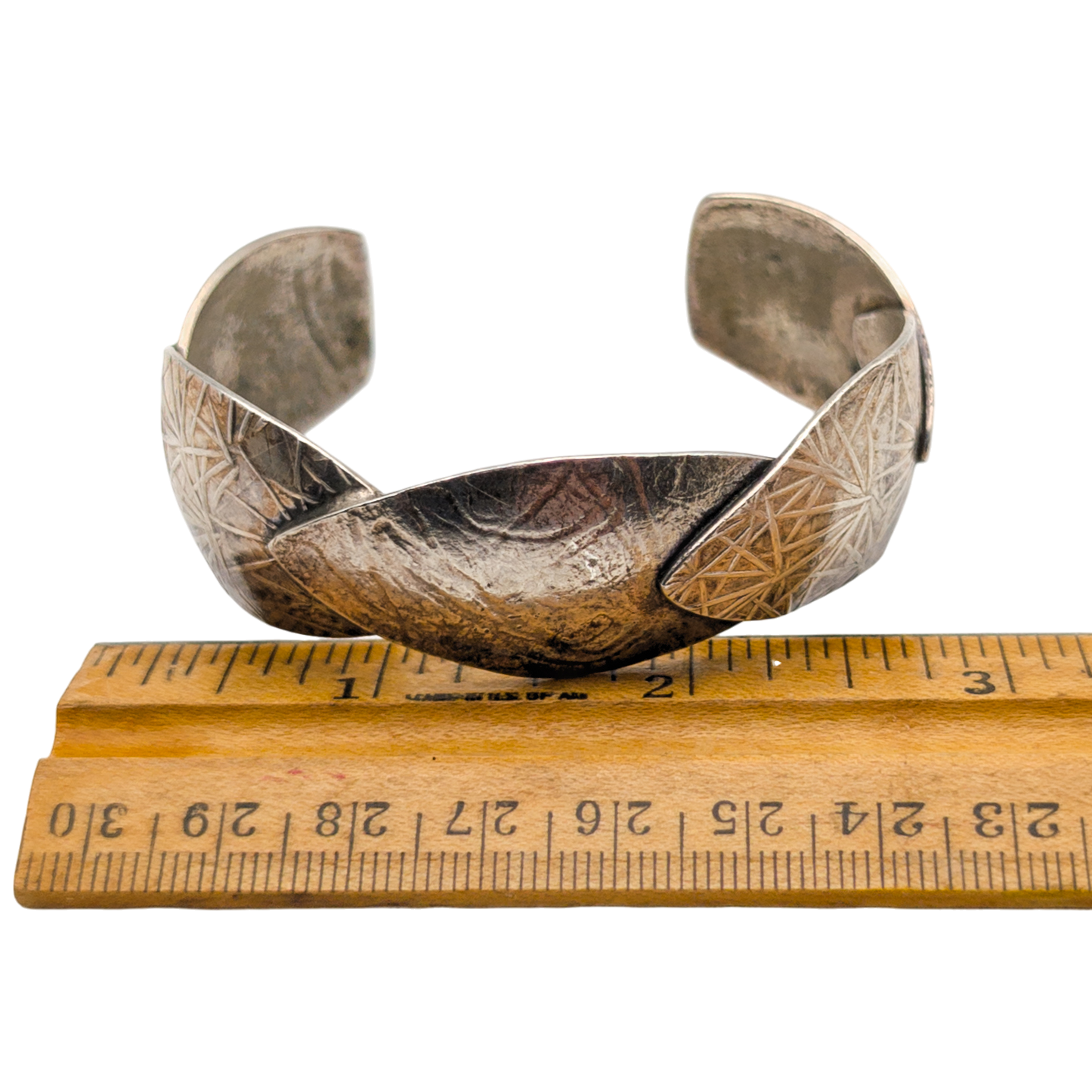Vintage Sterling Silver Geometric Cuff Bracelet