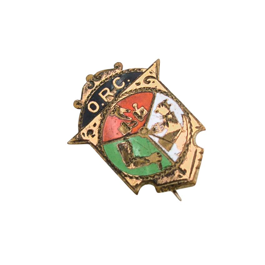 Antique Gold Filled Order of Railroad Conductors Enamel Lapel Pin