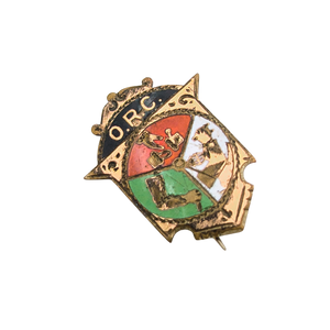 Antique Gold Filled Order of Railroad Conductors Enamel Lapel Pin