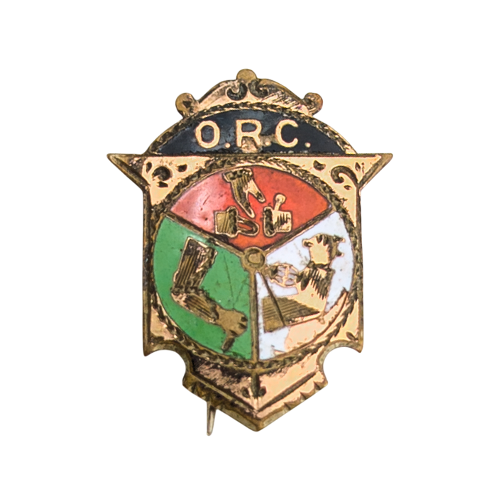 Antique Gold Filled Order of Railroad Conductors Enamel Lapel Pin