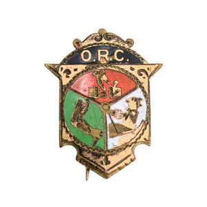 Antique Gold Filled Order of Railroad Conductors Enamel Lapel Pin