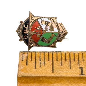Antique Gold Filled Order of Railroad Conductors Enamel Lapel Pin