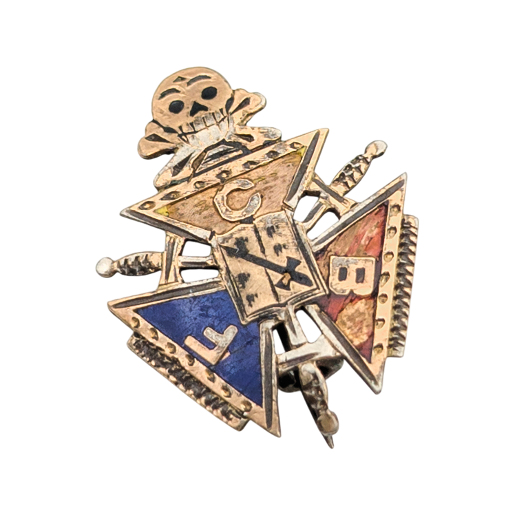 Antique Gold Filled Knights of Pythias Enamel Lapel Pin