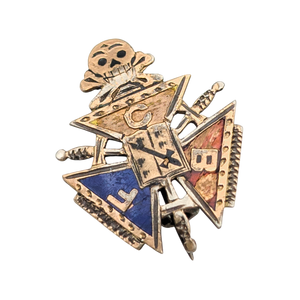 Antique Gold Filled Knights of Pythias Enamel Lapel Pin