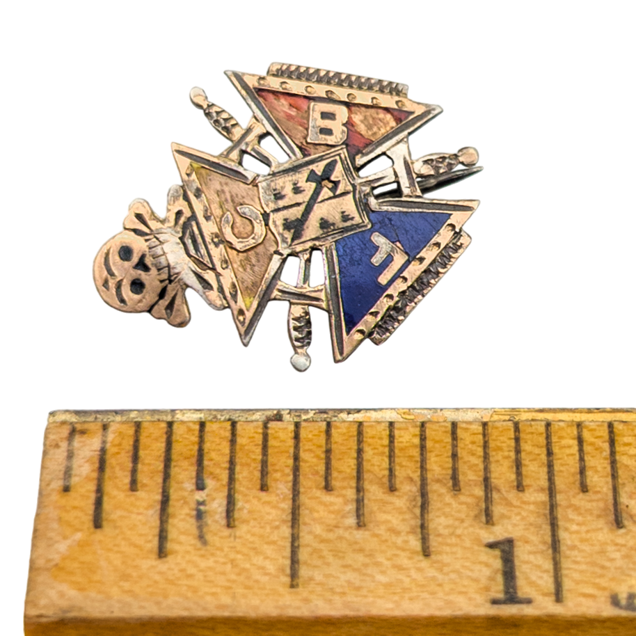 Antique Gold Filled Knights of Pythias Enamel Lapel Pin