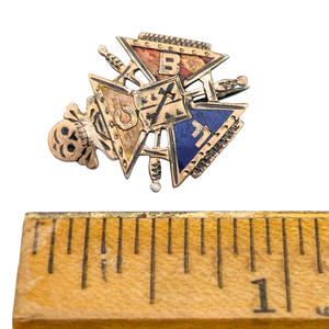 Antique Gold Filled Knights of Pythias Enamel Lapel Pin