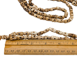 Vintage Tibetan Buddhist Carved Skull Prayer Beads