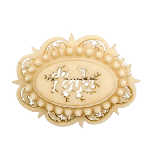 Antique Victorian Carved Bone Eva Name Brooch