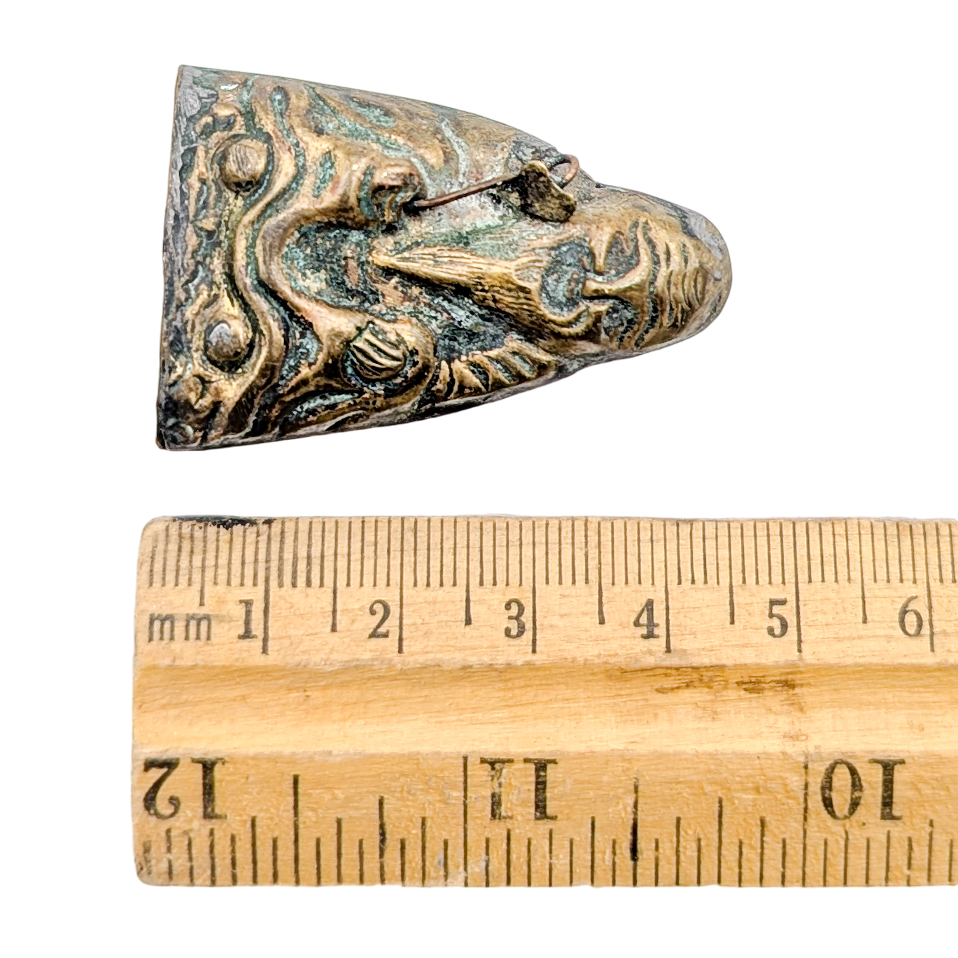 Antique Chinese Gilt Brass Longevity God Sew On Ornament
