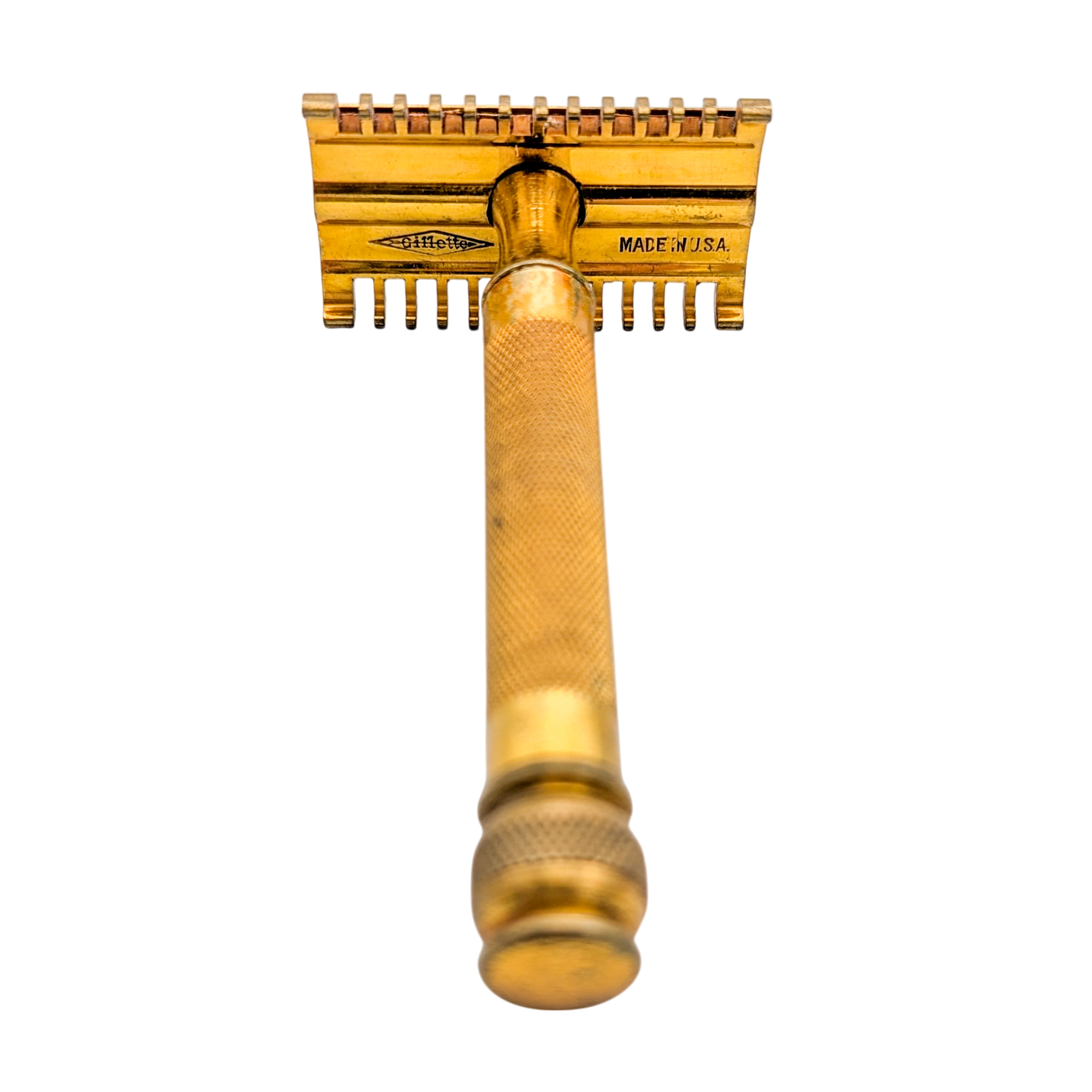 Antique 1920 Gold Tone Gillette Safety Razor