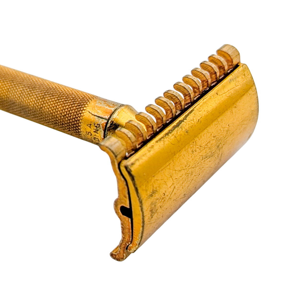 Antique 1920 Gold Tone Gillette Safety Razor