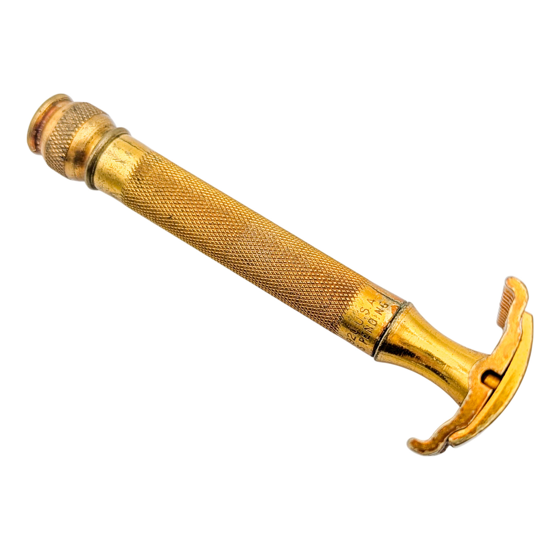 Antique 1920 Gold Tone Gillette Safety Razor