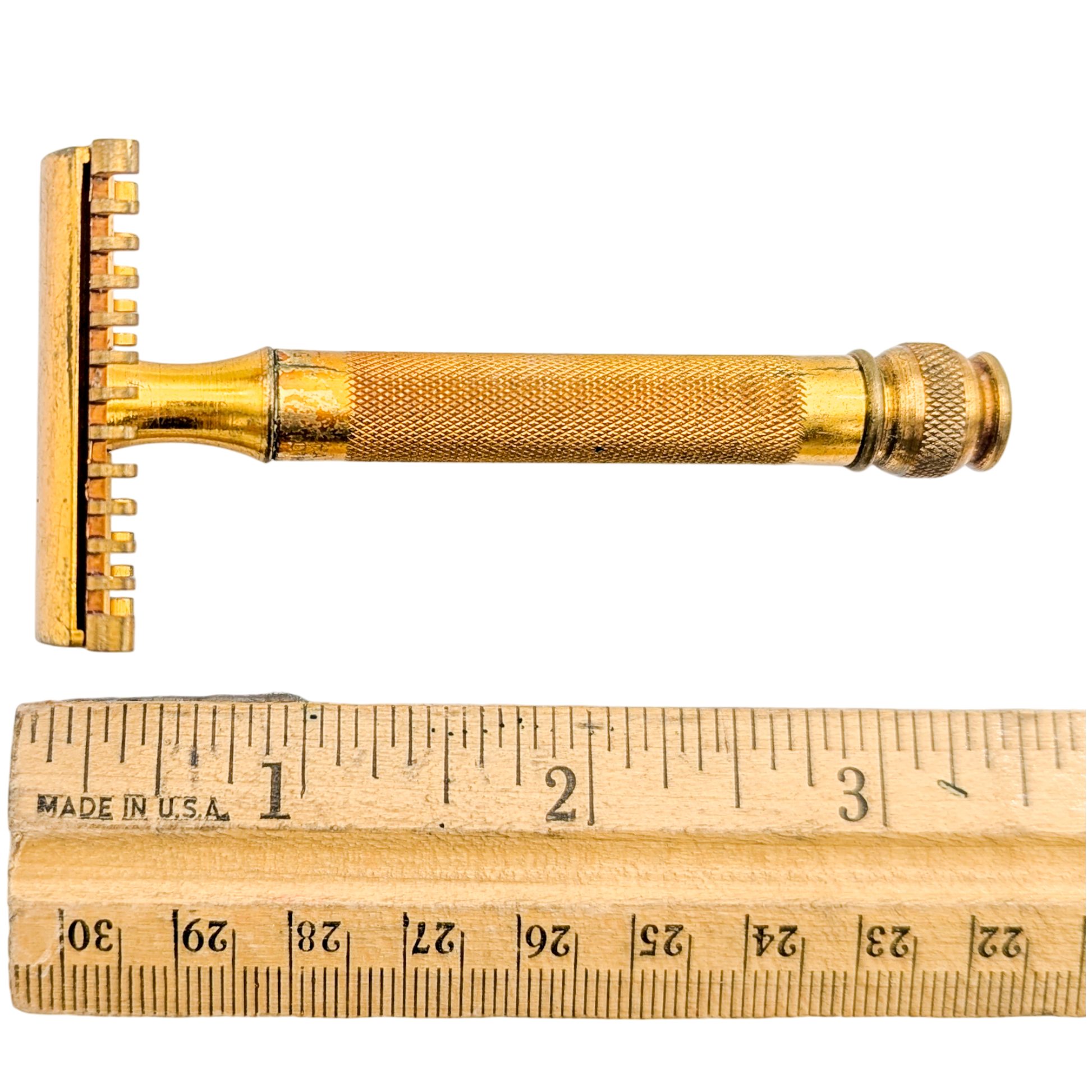 Antique 1920 Gold Tone Gillette Safety Razor