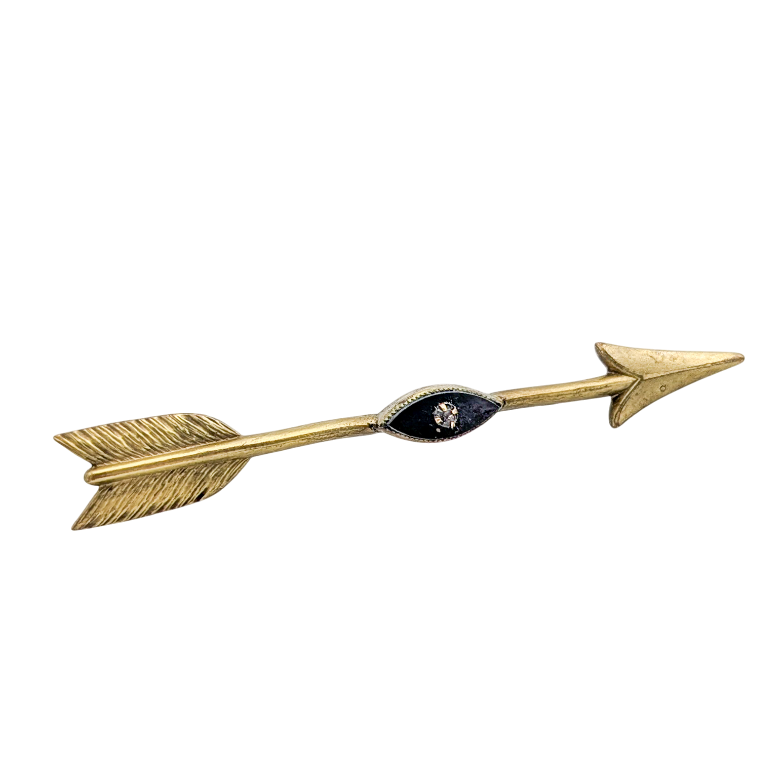 Antique Victorian Arrow Onyx Inlay Brooch