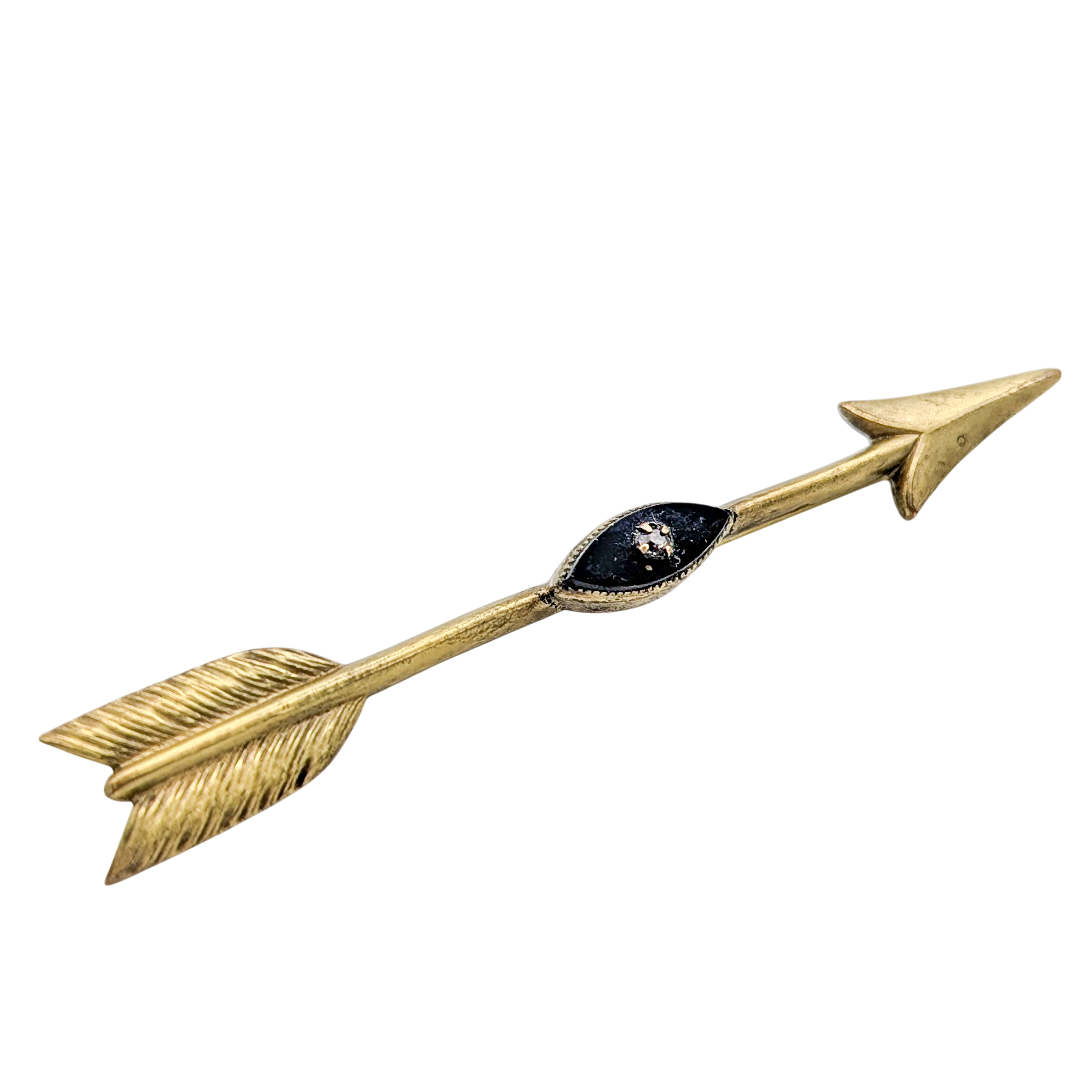 Antique Victorian Arrow Onyx Inlay Brooch