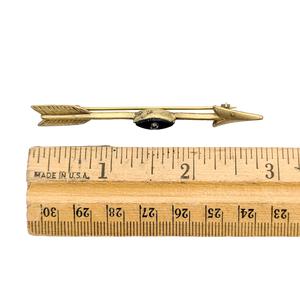 Antique Victorian Arrow Onyx Inlay Brooch