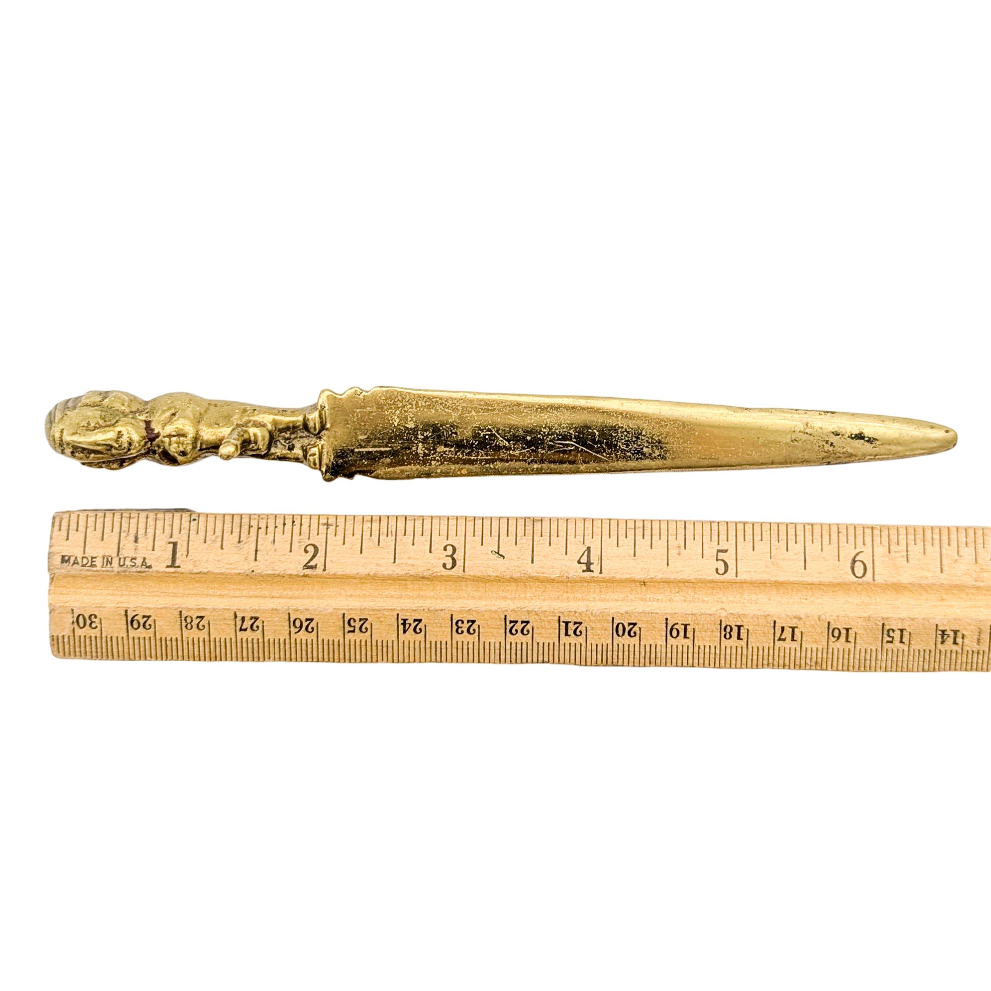 Vintage Brass Fertility Letter Opener