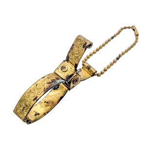 Vintage Ornate Gold Tone Glove Clip Keychain
