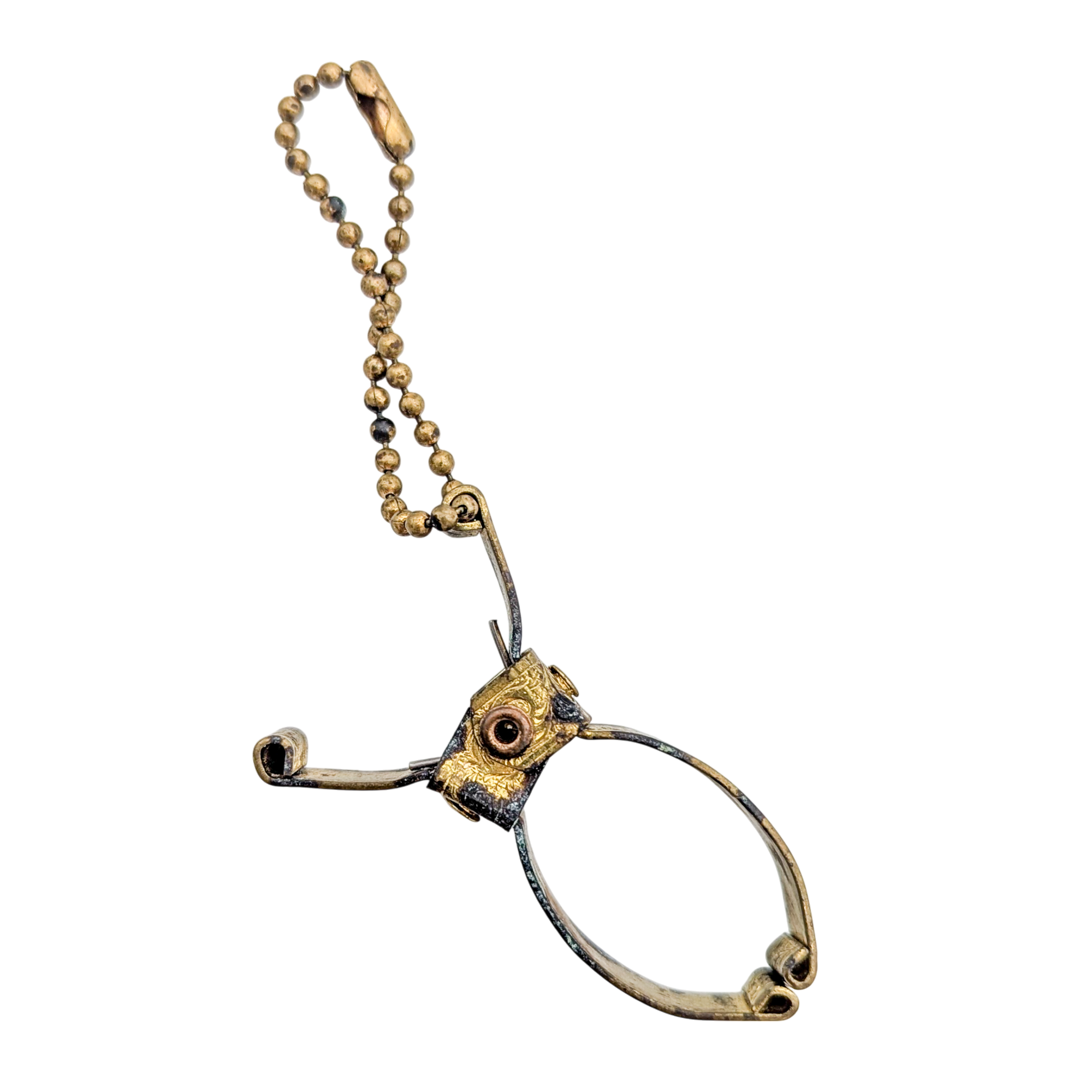Vintage Ornate Gold Tone Glove Clip Keychain