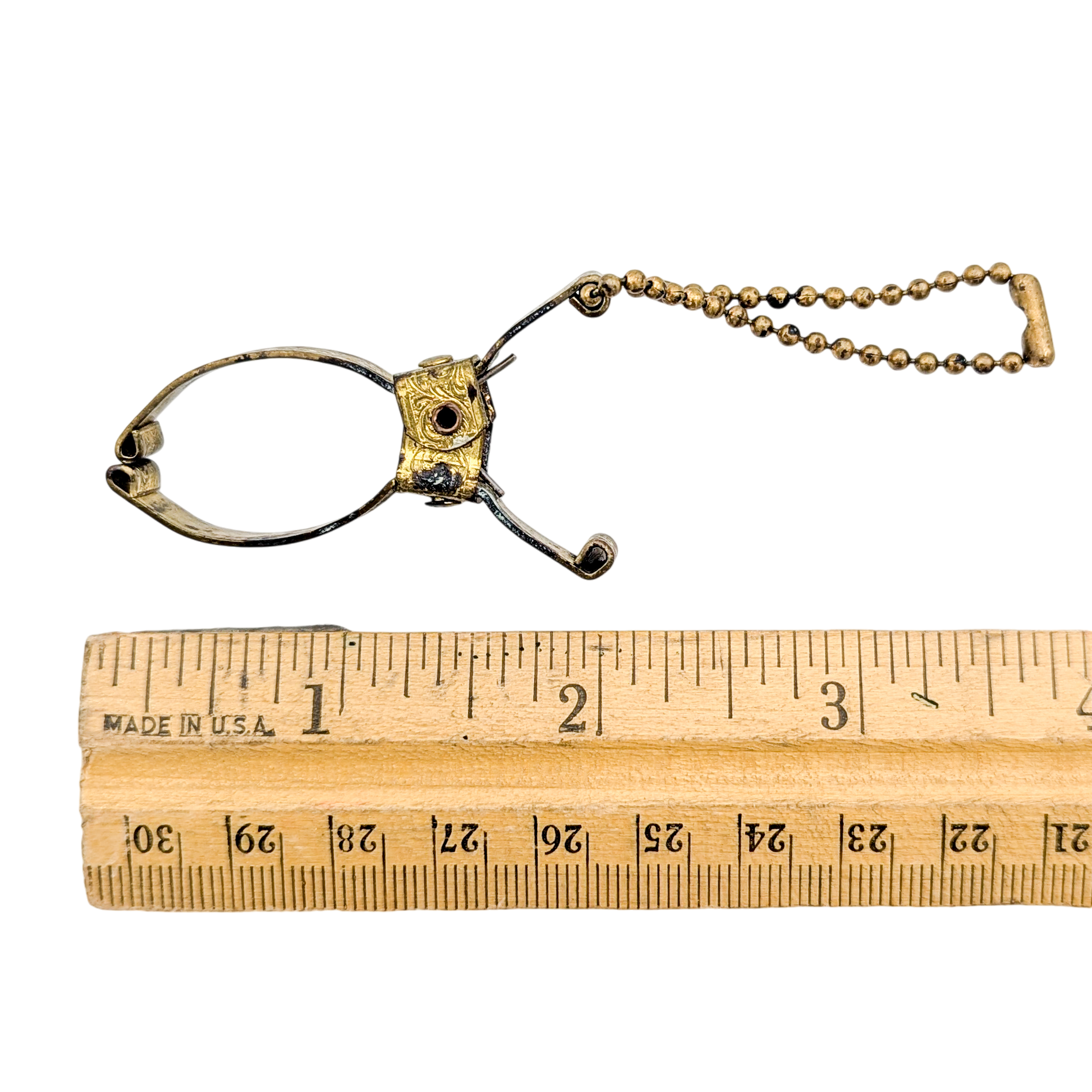 Vintage Ornate Gold Tone Glove Clip Keychain