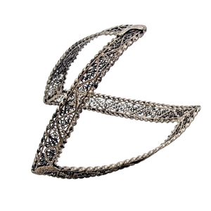 Vintage Silver Filigree Chevron Bangle