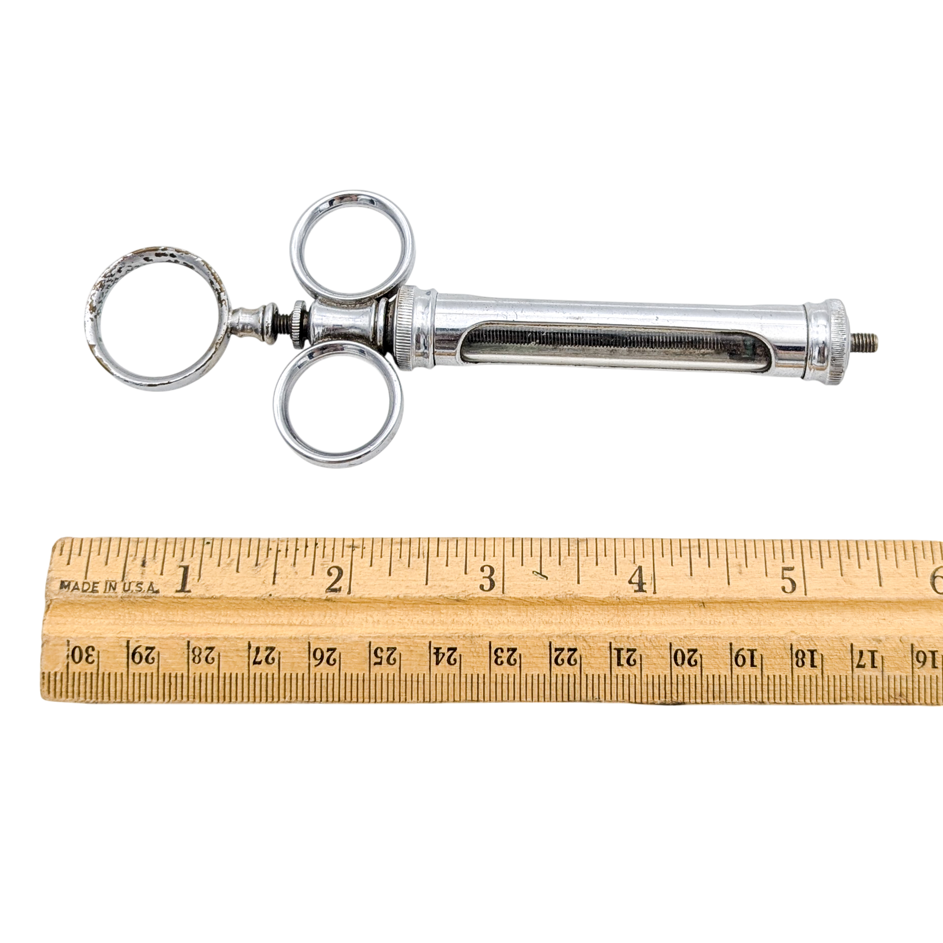 Antique Metal & Glass Syringe