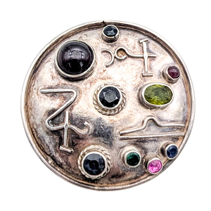 Vintage Sterling Silver Jeweled Constellation Pendant Brooch