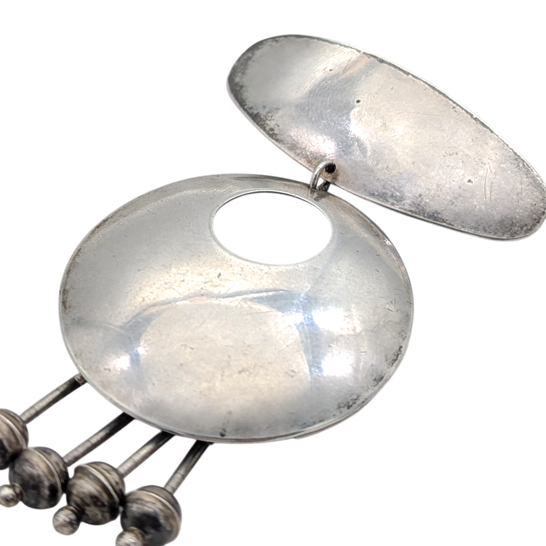 Mid-Century Sterling Silver Modernist Dangle Brooch