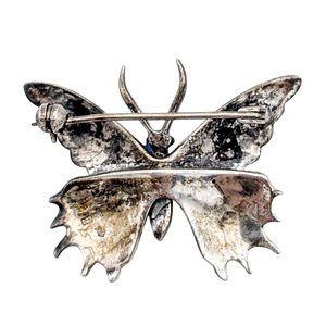 Vintage Sterling Silver German Enamel Butterfly Brooch